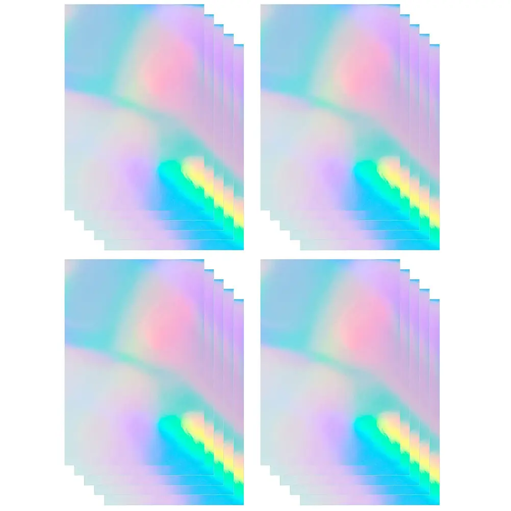 20Sheets Holographic Paper Stickers Decorative Holographic Craft Sheet For Mug Decoration Paper Multi-use Scrapbook