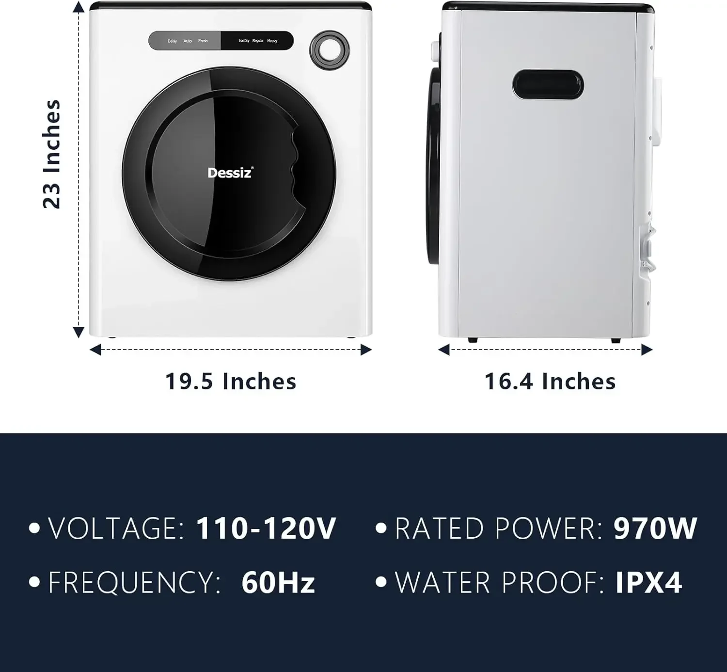 110V 970W Portable Clothes, 11LBS Capacity Compact, Small Spaces RVs and Apartments Quiet, Sturdy and Easy to Use, Supplemental