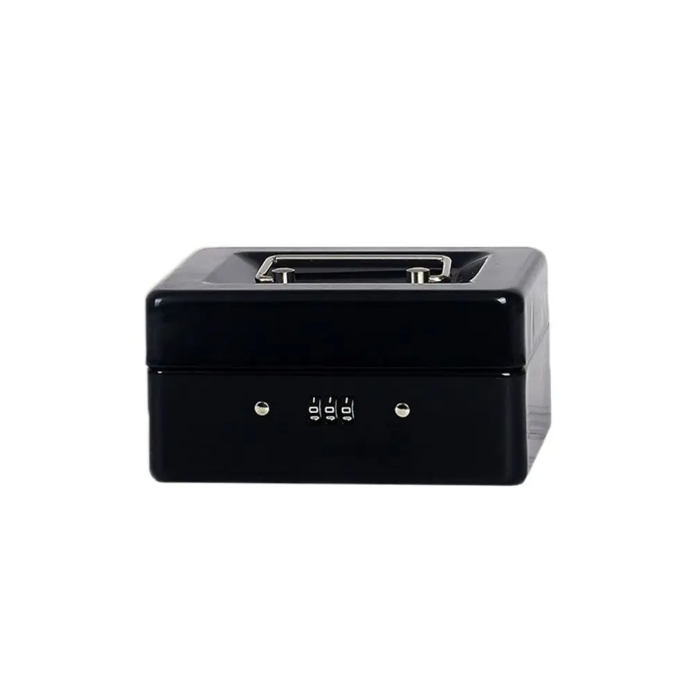 Small/Large Locking Cash Box Double Layer with Combination Lock Metal Money Box Safe with Tray Cover Lock Storage Box