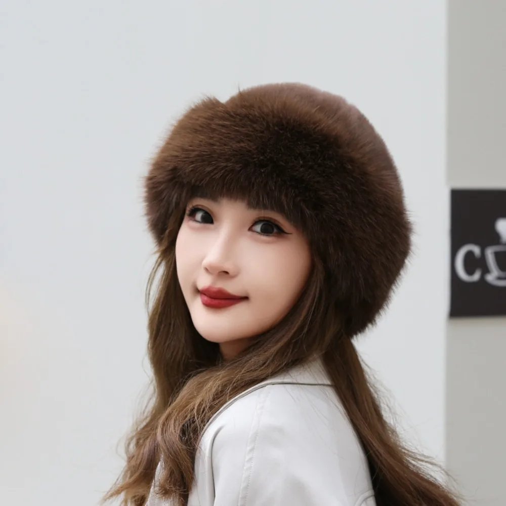 

New Fluffy Fur Bucket Hat For Women Plush Fisherman Hat Warm Women's Winter Hat Thicken Cold Snowy Day Panama Cap Chrismas Gifts