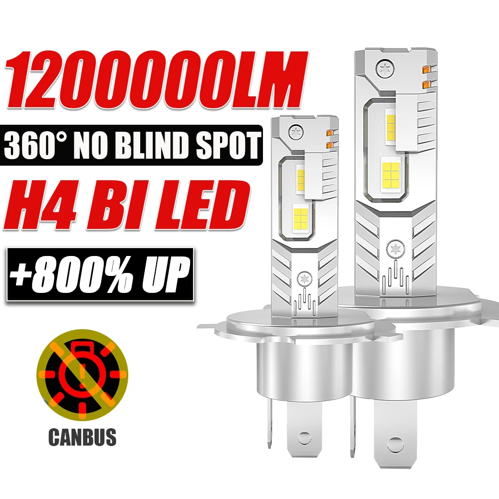 

H4 Bi LED Headlight Bulbs Super Bright Hi/Lo Beam Car LED Lamp 1 : 1 Mini Auto/Moto Spotlights Fog Lights Plug&Play 6000K 12V
