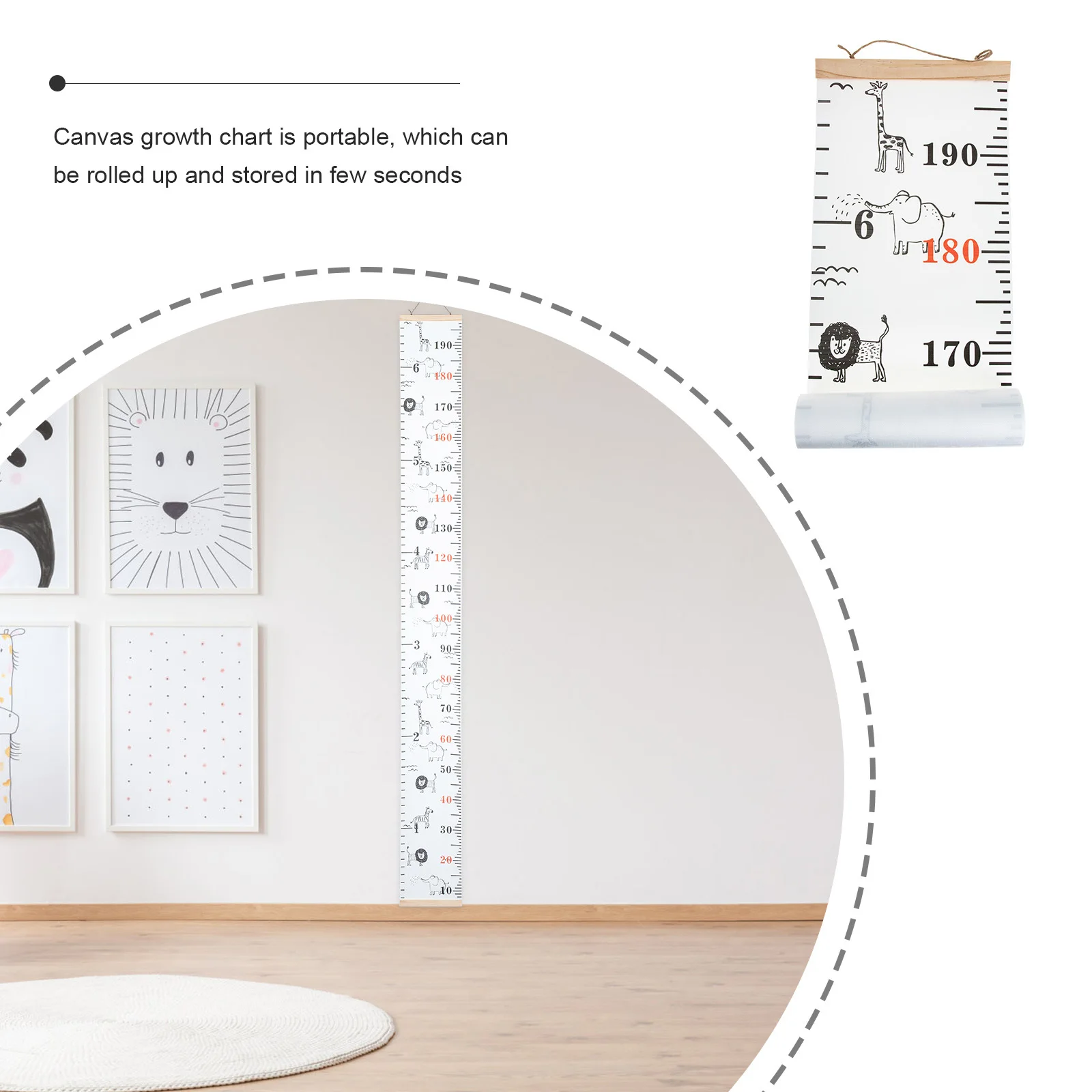 

Baby Growth Chart Canvas Height Measurement Wall Kids Height Chart for Room Decoration Educational Growth Record