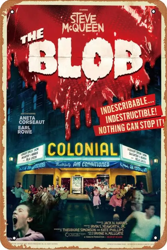 The Blob Movie Plaque Poster Metal Tin Sign 8