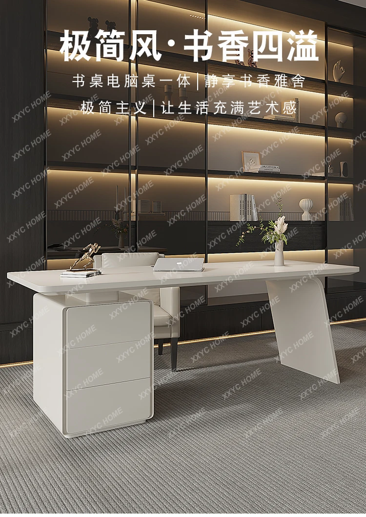 

L White Storage Office Desk Height Bedroom Luxury Gaming Computer Office Desk Study Wooden Home