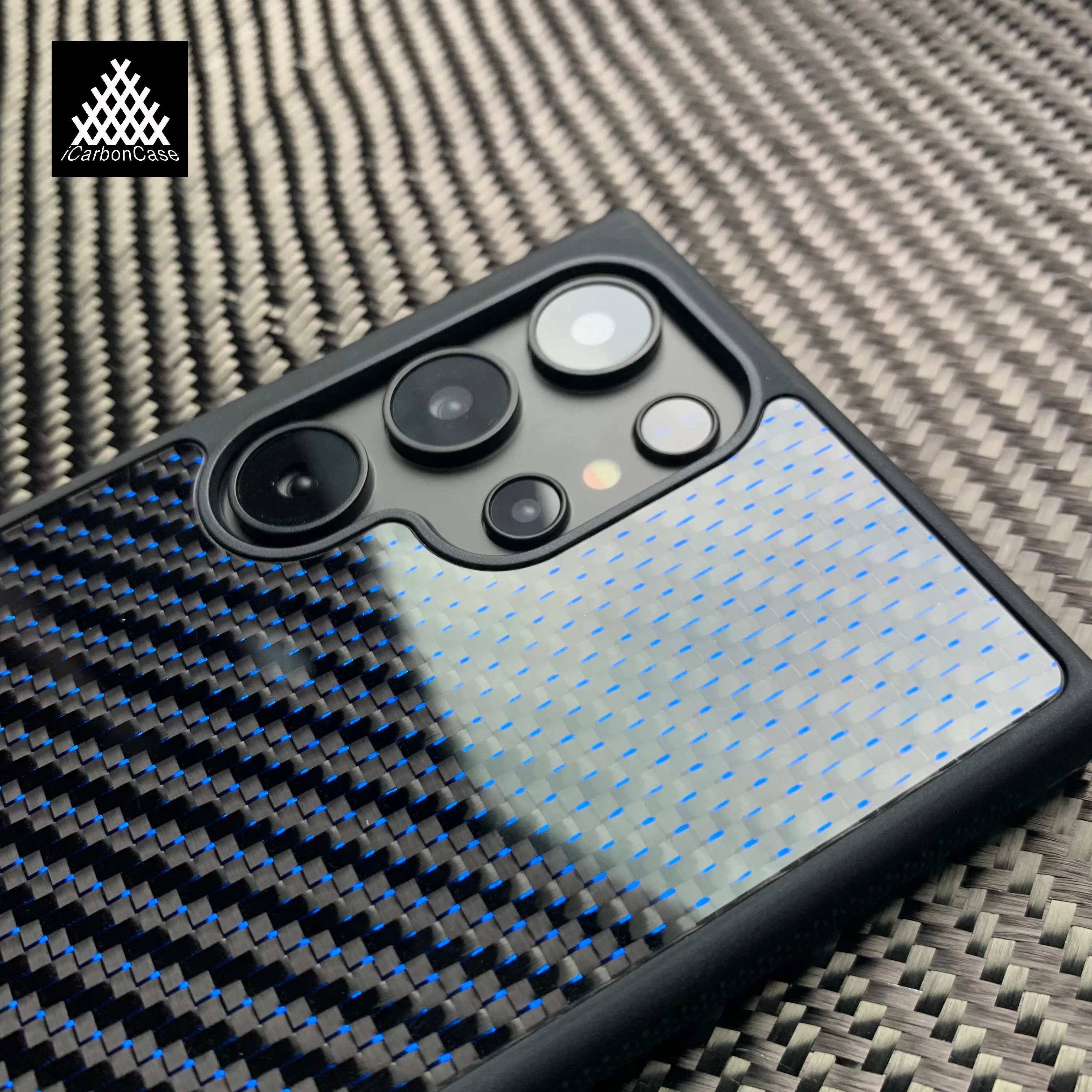 Magnetic Real Glossy Woven Blue Carbon Fiber Case for Samsung Galaxy S25 S24 S23 S22 Ultra S23FE S24FE S25+ S24+ with Magsafe