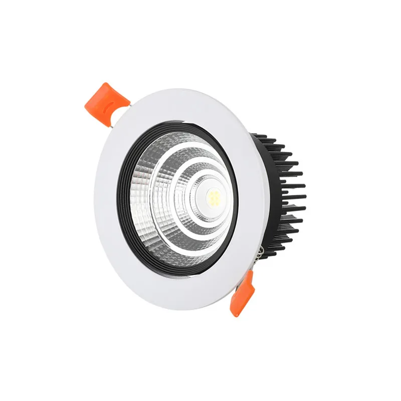 Oprawa wpuszczana Led typu Downlight COB Światło punktowe 5w 7w 9w 12w 15w 18w AC85-265V Ściemnialna lampa Żarówki Sufit Wewnętrzny dom Hotel