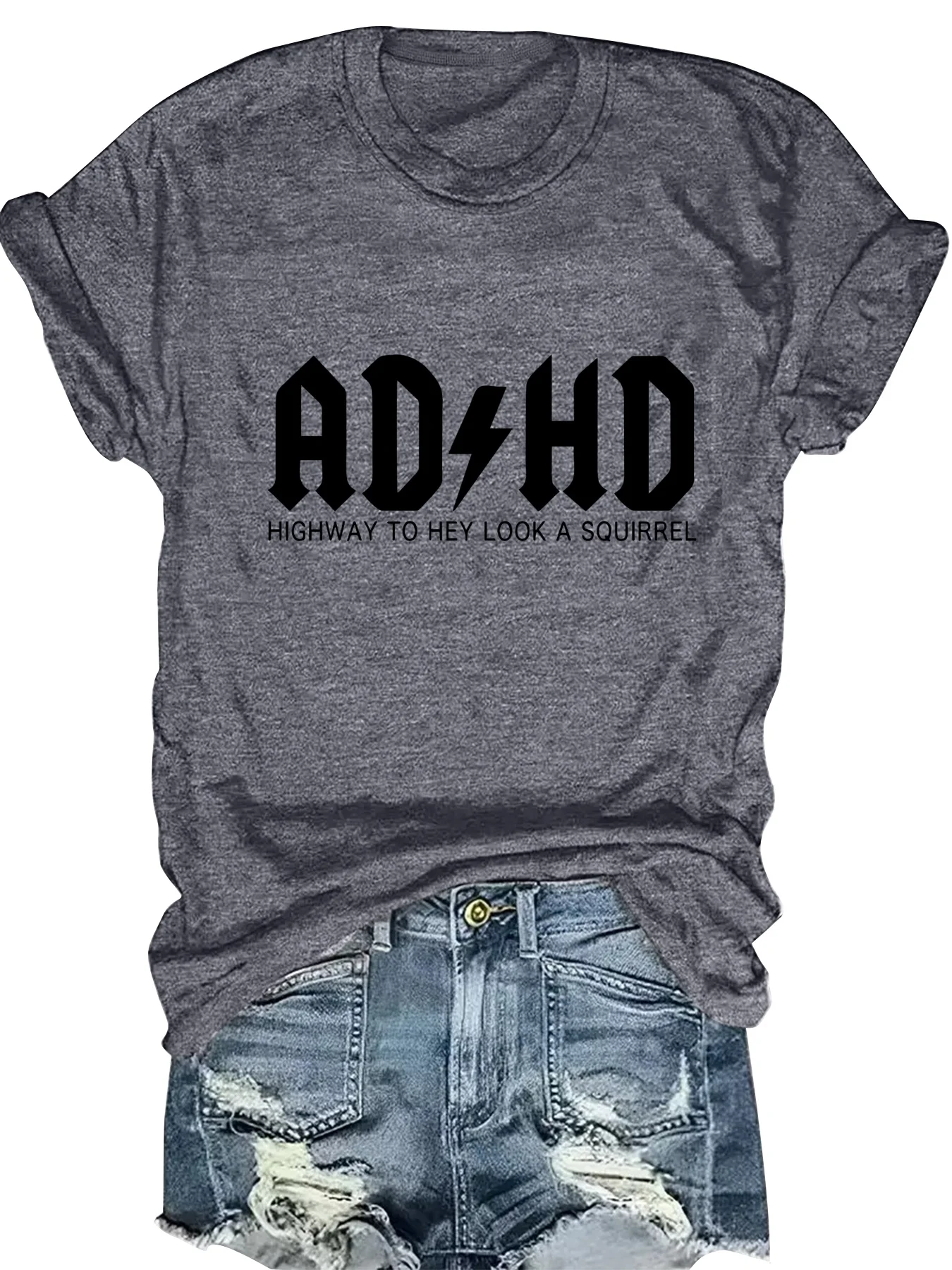 

Fashionable Ladies round Neck Short Sleeve T-Shirt with Letter Pattern Print Casual Comfortable Women's Top