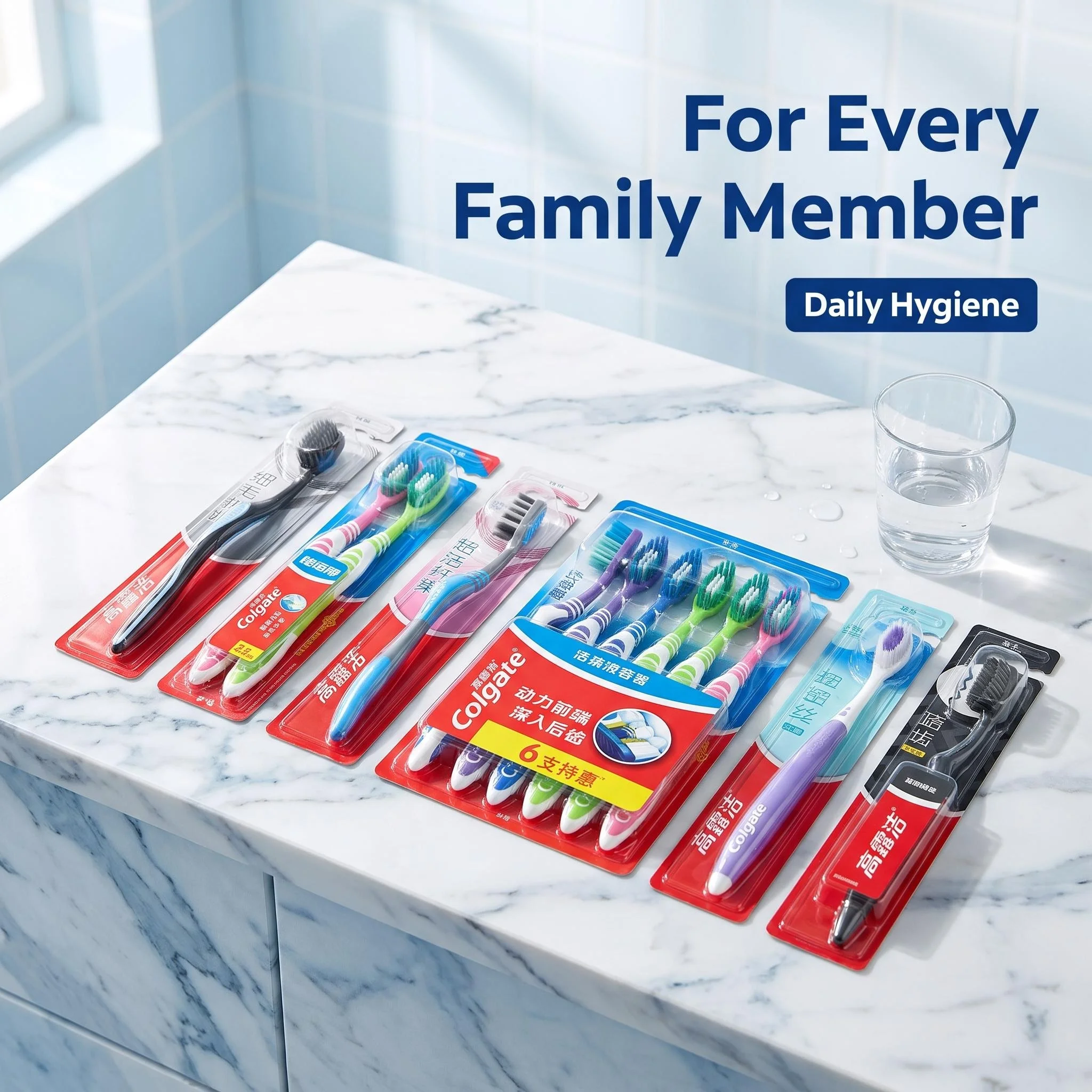 Colgate Assorted Styles Toothbrush 12PCS Bulk Pack Soft Charcoal & Medium Bristle Deep Clean Family Hotel Wholesale Use