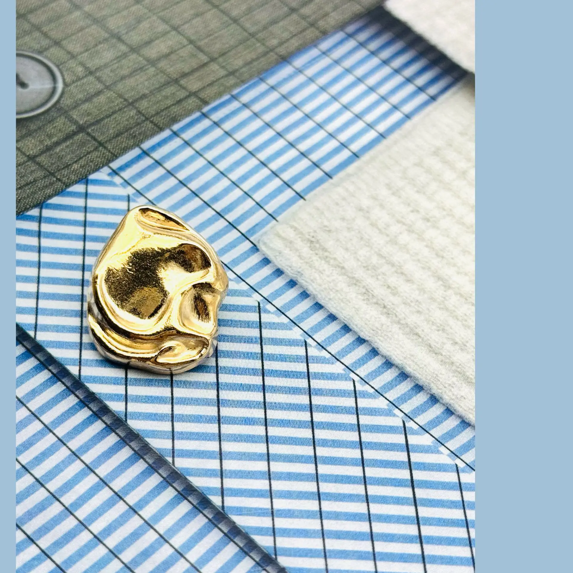 20pcs Gold Irregular Buttons For Shirts Sweater Cufflink Metal Simple Shank Sewing Button Decorative