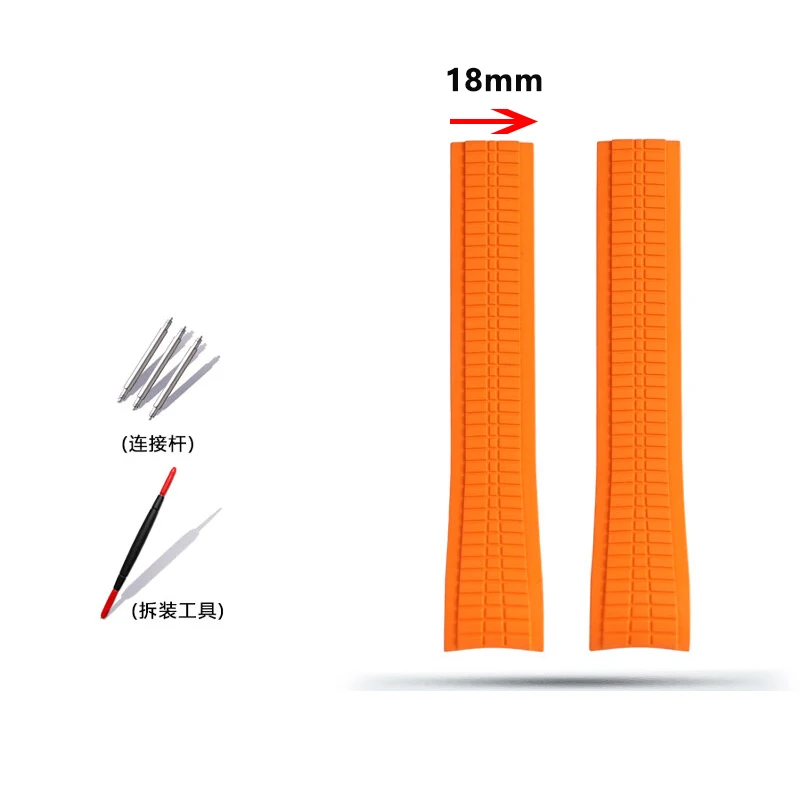 For Patek Philippe Aquanaut series 5167 5164 curved fluororubber men watchband waterproof folding buckle FKM bracelet 21mm strap image 3