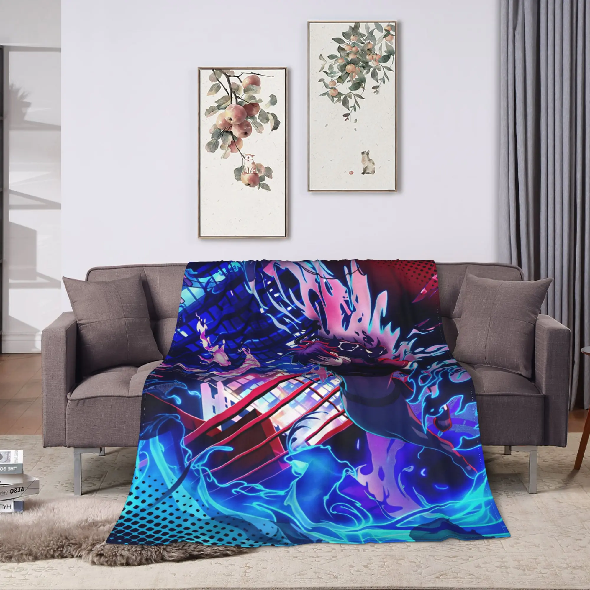 2026 Blacks Torchs Anime Blanket Quality Warm Soft  Throw Blanket Winter Decorative Couch Chair Novelty Bedspread