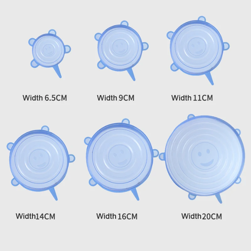 6/12Pcs Silikon Stretch Deckel Wiederverwendbare Lebensmittel Dichtung Abdeckung für Topf Schüssel Halten Lebensmittel Frische Stretchy Wrap Abdeckung küche Kochgeschirr – Detail 1