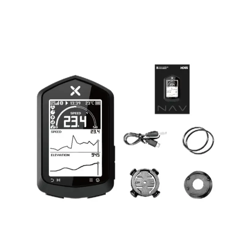 XOSS NAV Bike Computer GPS Wireless Ant+BT Cycling Computer IPX7 Waterproof Bike Speedometer Odometer 2.4Inch LCD Auto Backlight