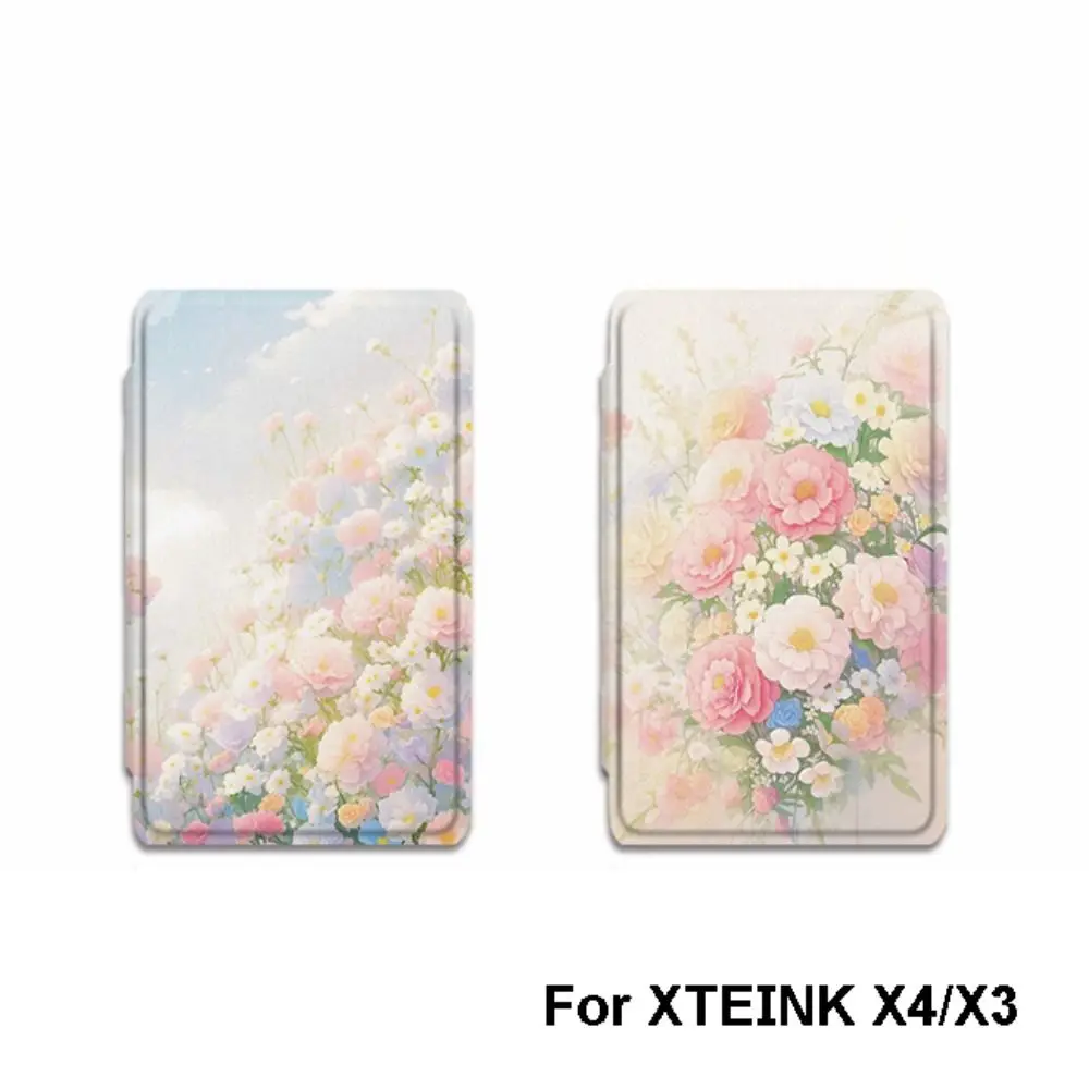 Premium Floral Pattern Magnetic Case Anti-fall Anti Scratch Protective Cover Shockproof Colorful Folio Shell for XTEINK X4/X3