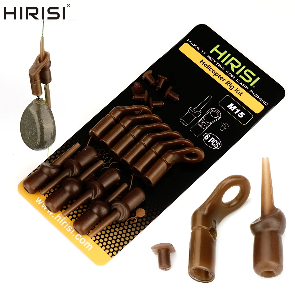 Hirisi 6set Carp Fishing Drop Off Run Ring Rubber Beads Fishing Accessories For Carp Chod Helicopter Rigs Terminal Tackle