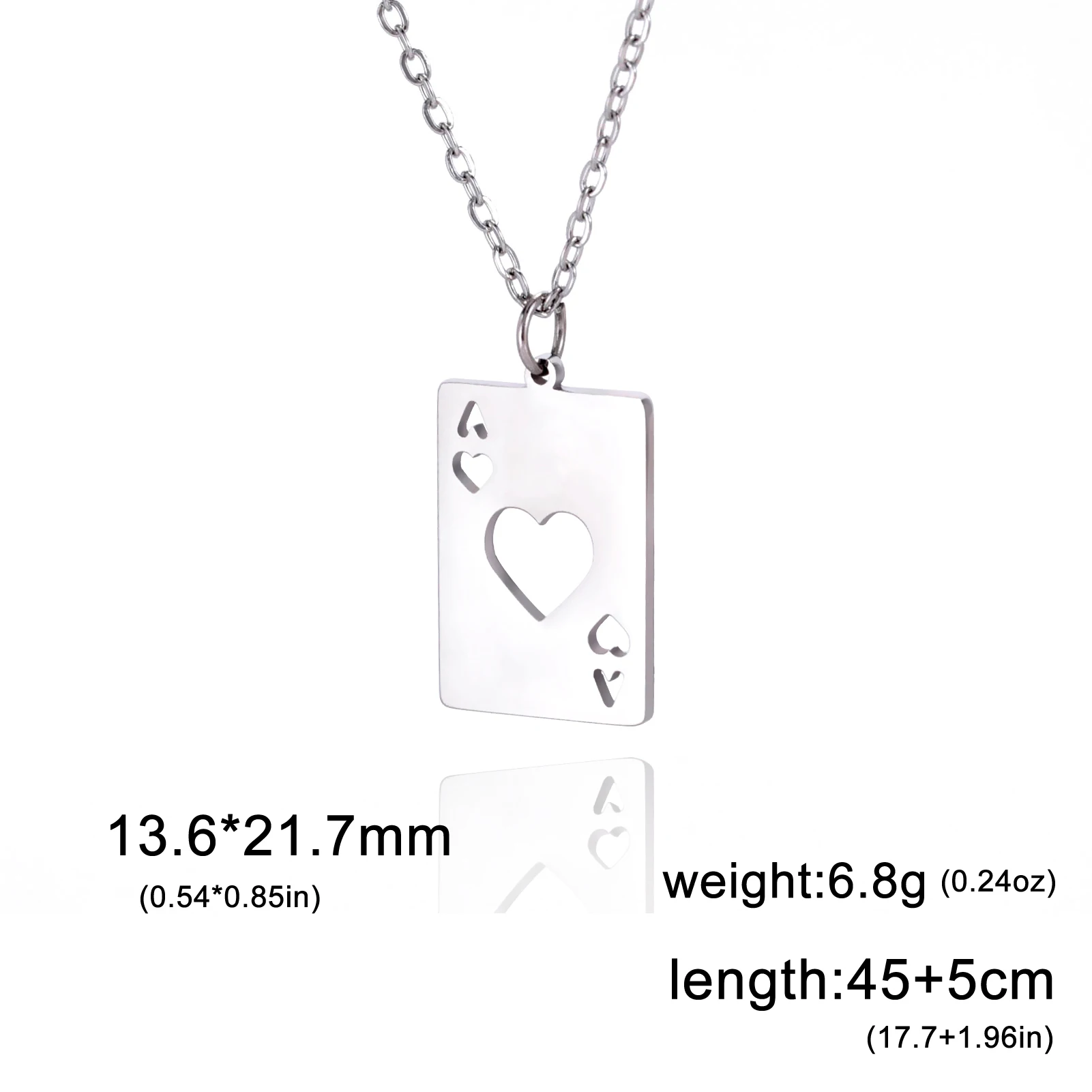 Heards Ace A Necklace Texas Poker Chain Soha Card Game Gift For Woman Men Stainless Steel Gold Color Pendant Metal Jewelry
