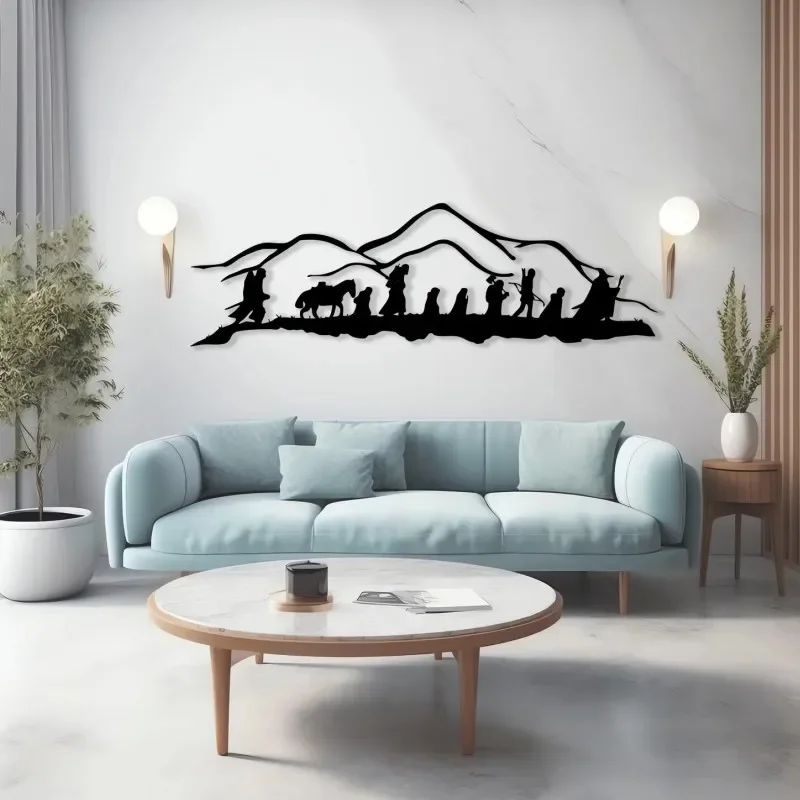 CIFBUY Iron Wall Art Fantasy Adventure Team Metal Silhouette Sculpture For Bedroom Living Room Home Decor Gift