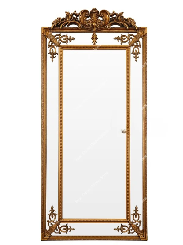 

Customized European style retro full body mirror,light luxury carved floor mirror,dressing mirror,wall mounted large mirror