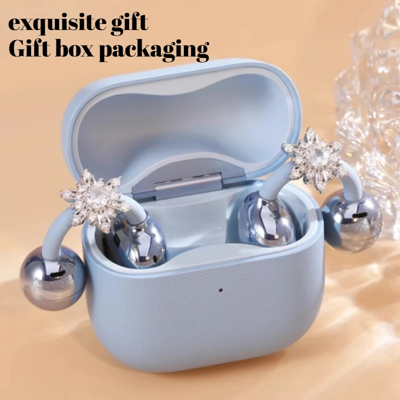 

Snowflake Earphone Diamond Buckle Sweet Headsets Decoration Suitable for Freeclip Earphones Accessories Headphone Clip Gifts