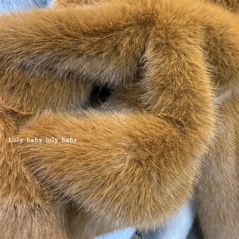Frauen Herbst Winter Faux Nerz Haar Koreanischen Stil Longs Leeve Einreiher Jacke Dame Streetwear Flauschigen Faux Pelz Outwear