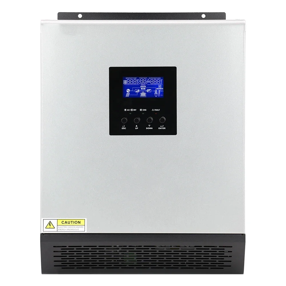 3KVA 2400W Pure Sine Wave Hybrid Off-Grid Solar Inverter 24VDC 110VAC Output and 50A PWM Solar Charge Controller and AC Charger