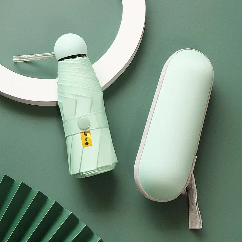 Dual-Use Compact Portable Sunshade, Pocket Capsule, UV Protection, Female Gift, Sunshade, Sun,5-section UMBRELLA