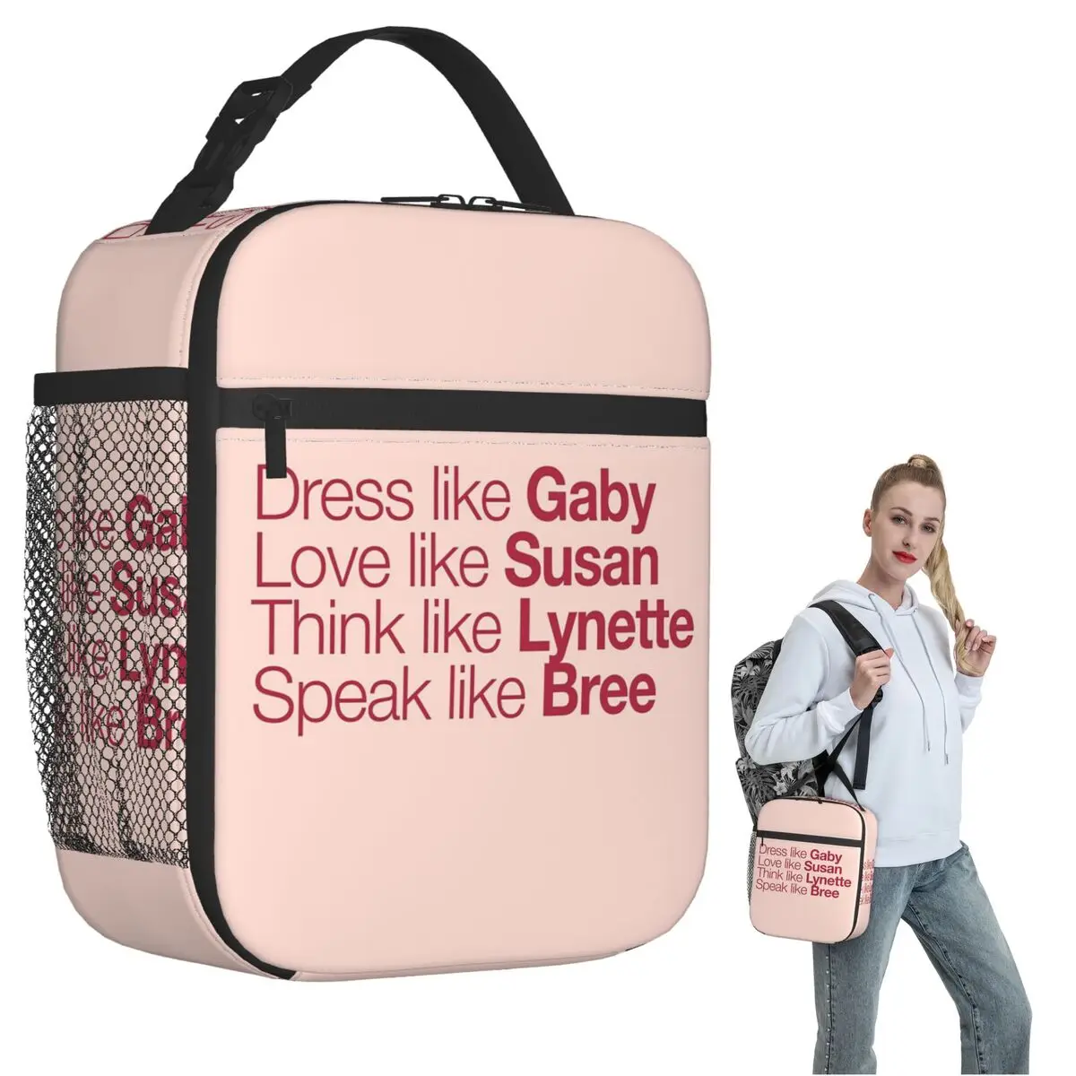 Desperate Housewives ( Red Peach ) Insulated Lunch Bag for Women Kids Portable Food Boxes Thermal Lunch Box Tote