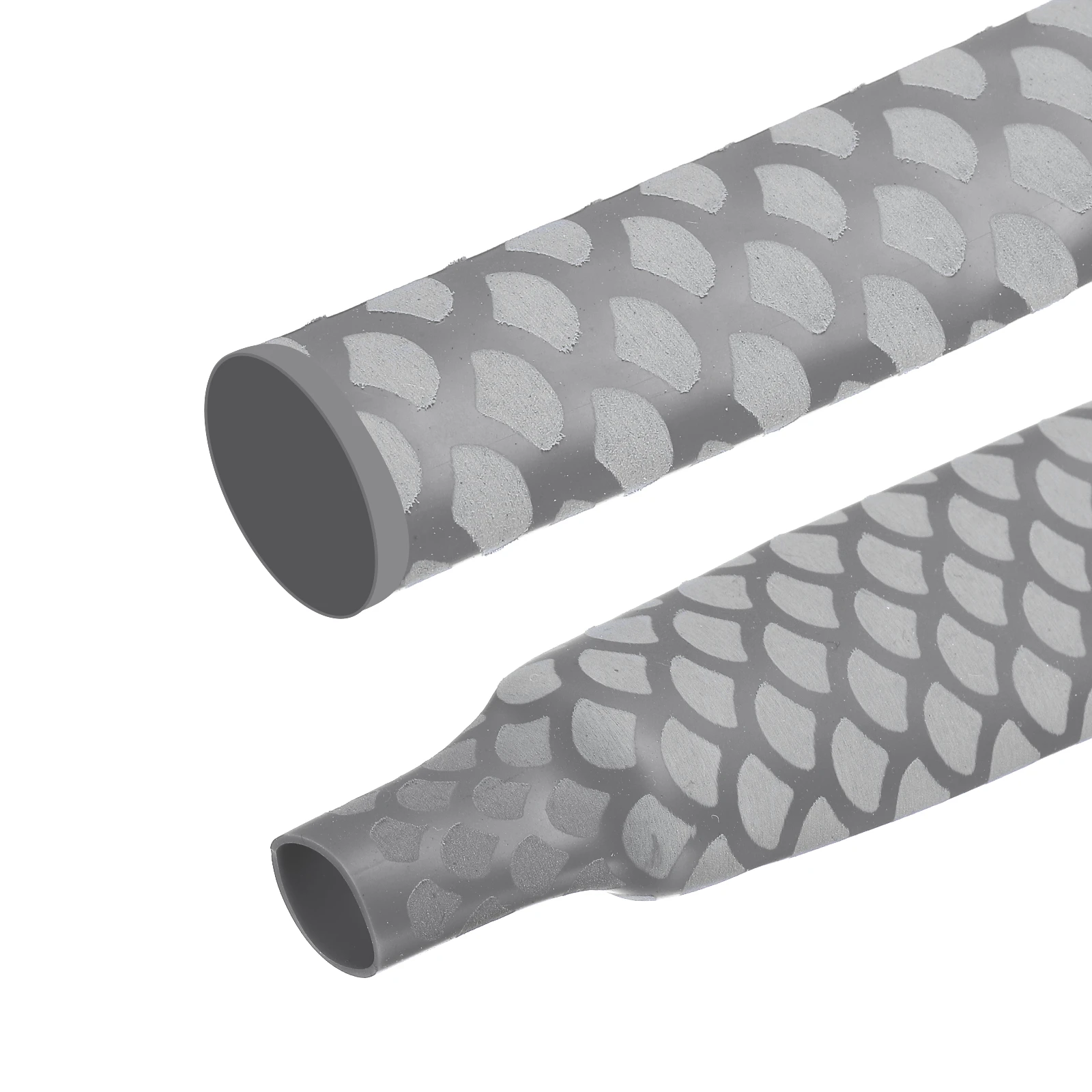 1/4Pc 1m Heat Shrink Tubing for Fishing Rods 1.8:1 Fish Scale Pattern Heat Shrink Wrap Handle Rod Grip with Insulation Gray/Gold