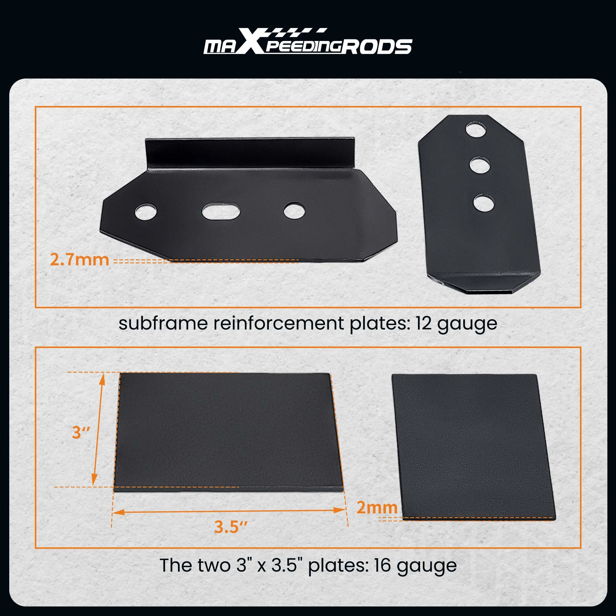 Repair Set Rear Subframe for BMW 3 Series E46 1998 99 00 01 2002 Chassis 3 Series 323i 323Ci  320i 323i 325i 328i Reinforcement