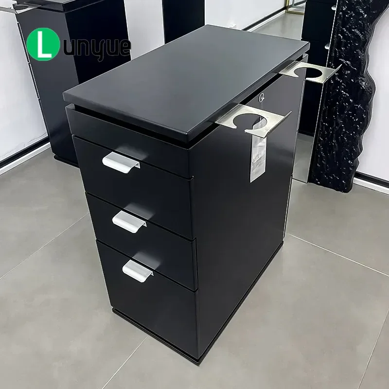 Barber Shop Tool Cabinet Hair Storage Locker with Drawer Professional Stylist Workstation Durable Metal Desk for Beauty