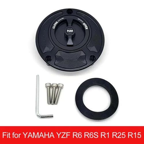 Tapa de tanque de combustible CNC para motocicleta, cubierta para Yamaha YZF, R6, R6S, R1, R25, R15, Fazer, FZ1, FZ6, FZ6R, FJR1300, TT600E, TT600E, TT600S, FZ1000, FAZER