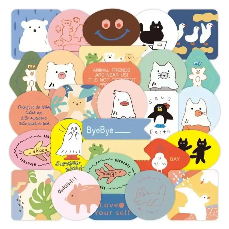 

50PCS Cute Girl Bear Cartoon Simple Laptop Suitcase Skateboard DIY Guitar Water Cup Sticker Notebook Decoration