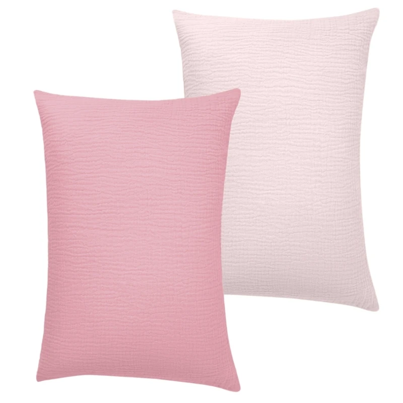 Housse coussin couleur unie pour tout-petits, taies d\'oreiller respirantes pour enfants en bas âge, 2 pièces, qualité