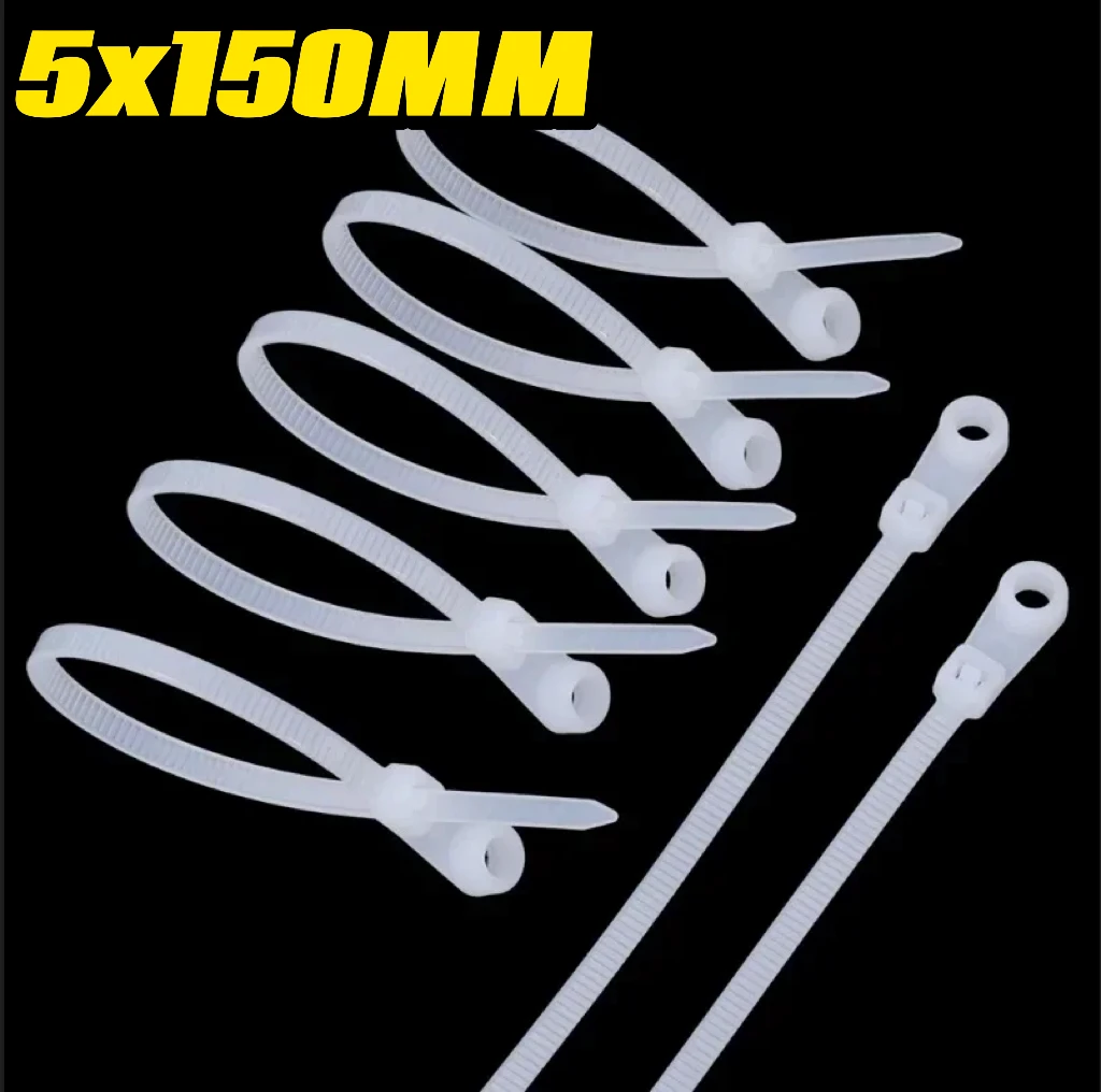 Nylon Kabelbinder met Schroefgat, Herbruikbaar en Vast, Zelfsluitende Kabelbinder, Instelbare Bevestigingsbanden, KantoororganizerKabelbinder met SchroefgatZelfsluitende