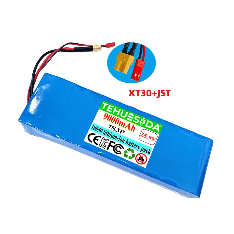 25.9V 9000mAh 18650 Li-ion Battery Pack 7S3P with Built-in BMS for Electric Scooter & Toy Car