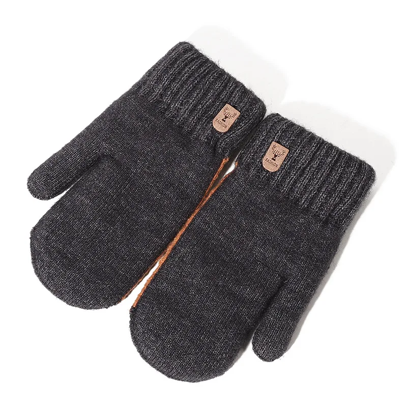 Winter Double-layer Gloves Plus Velvet Thickening Men's Gloves Student Outdoor Cycling Warm and Cold Full Finger Mittens