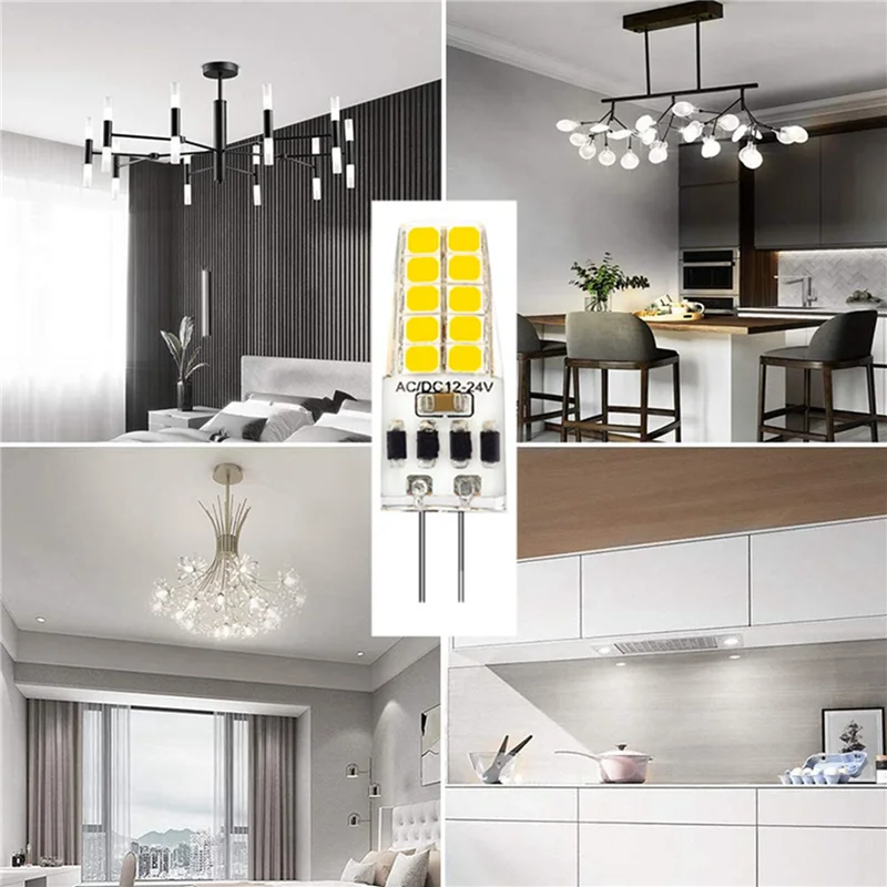 

ABUP-30PCS Светодиодная лампа G4 AC/DC12V-24V 3W Светодиодная лампа G4 20LED 360 Угол освещения 2835SMD Замените галогенную лампу 30 Вт, холодный белый