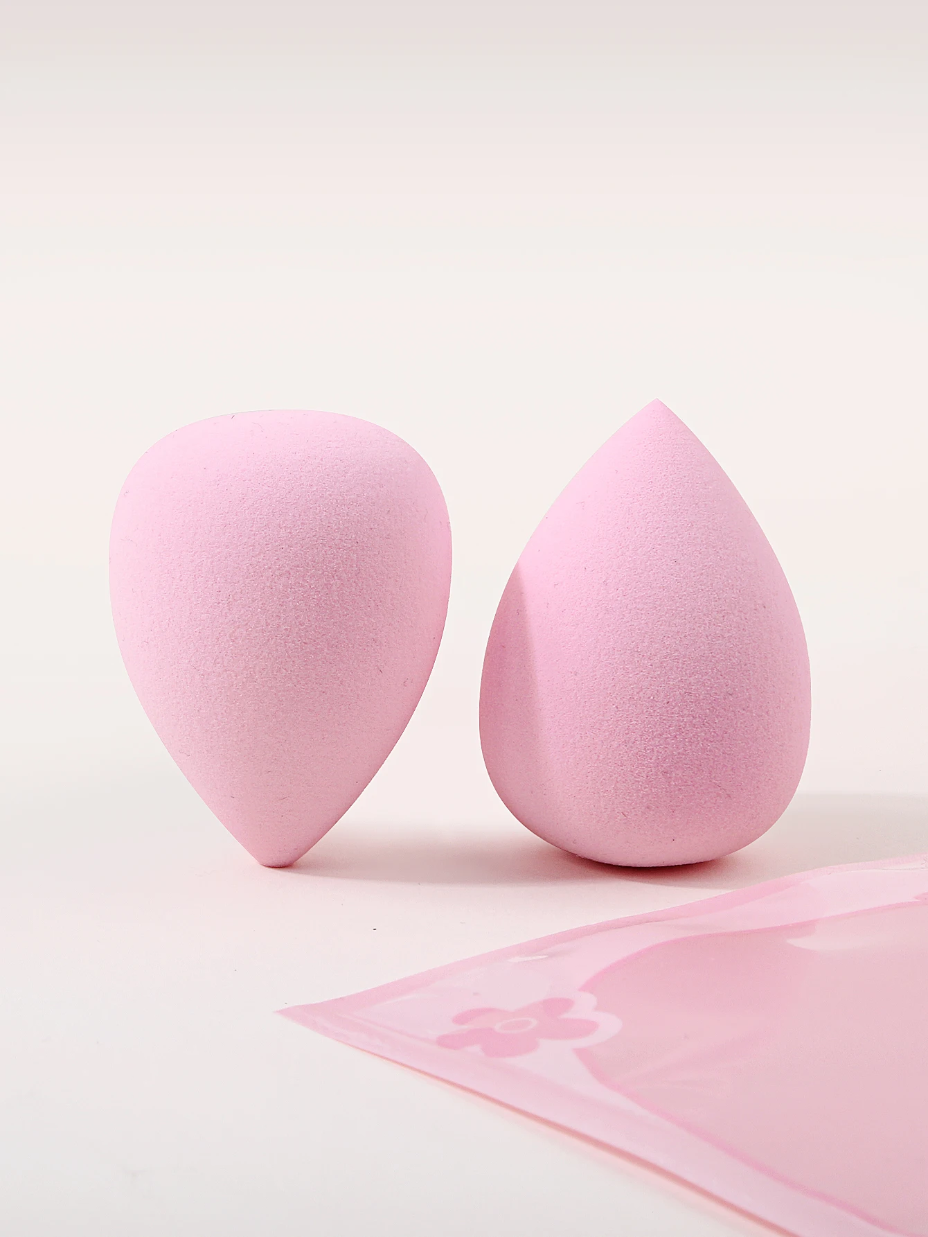 2PCS Pink Makeup Sponge Set, Water‑Drop Sponge Puff for Foundation Concealer Loose Powder, Wet and Dry Dual‑Use Makeup Tools