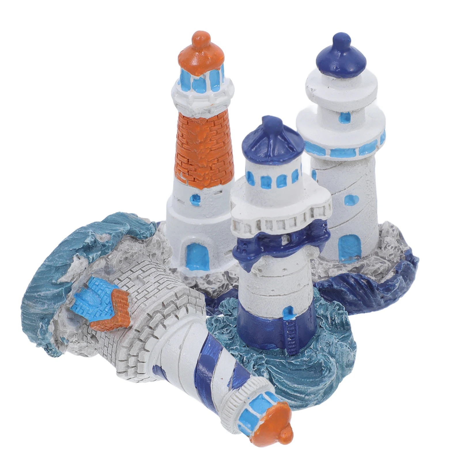 

4 Pcs Ecological Bottle Decor Resin Crafts Miniature L Accessory Durable Kids Gifts Lighthouse Model Desktop Garden