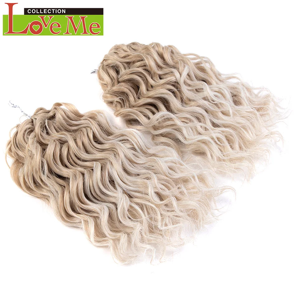 LOVE ME 10 inch 200g/2pcs Deep Wave Synthetic Hair Extensions Twist Crochet Hair Curly Braiding Hair High Temperature Fiber