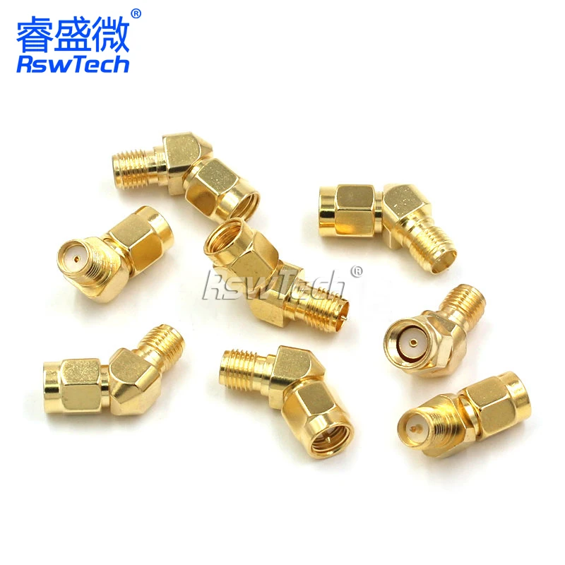 L Type 135 Degree Male to Female 45 Degree RF Adapter Antenna Connector SMA Coaxial Pure Copper