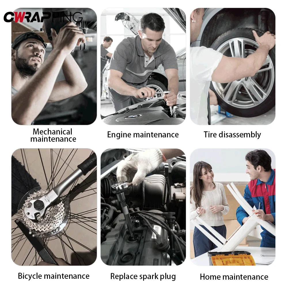 46pcs 1/4 Inch Drive Socket Ratchet Wrench Set Complete Car Repair Tools Set for Car Bike Motorcycle Maintenance Mechanic Tools