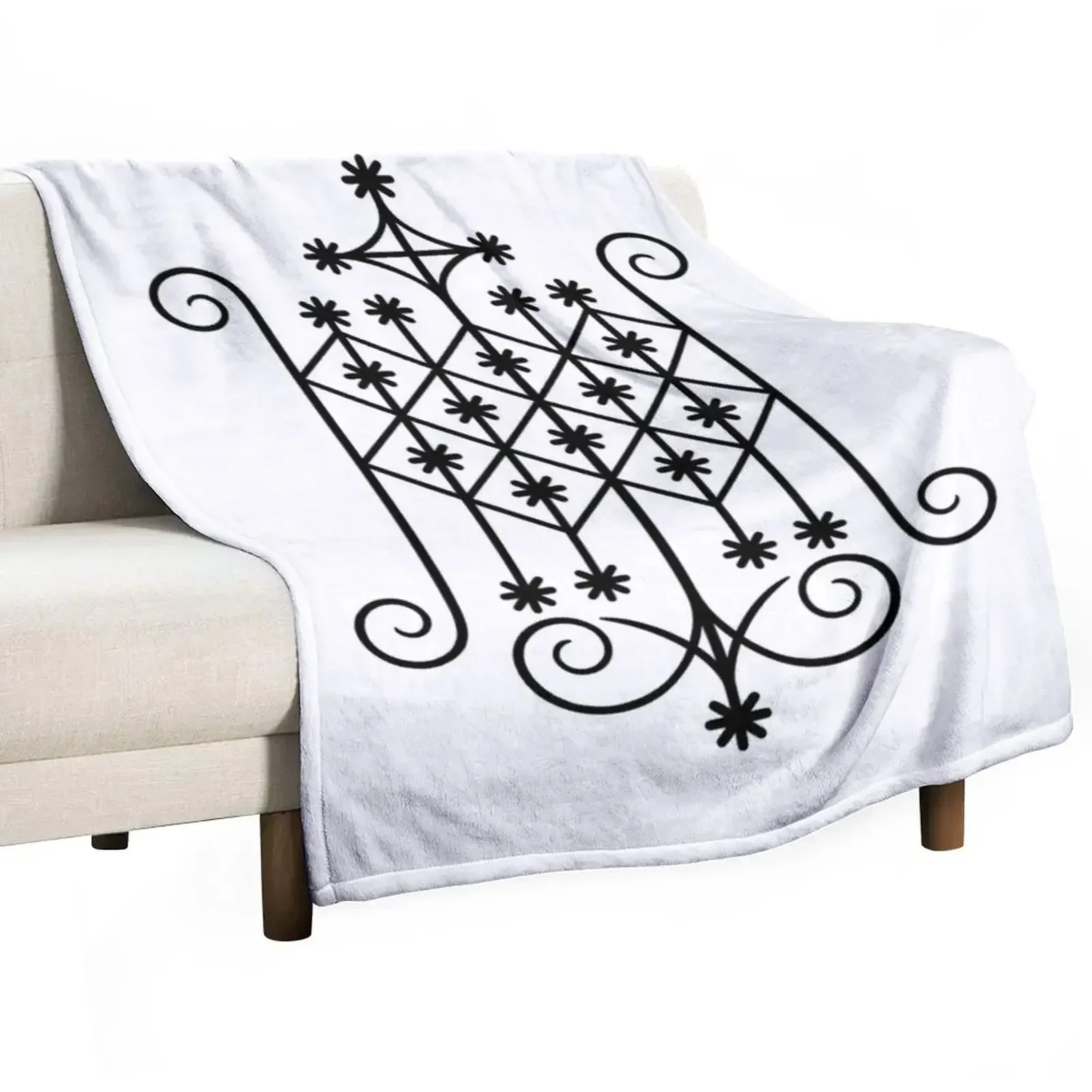 

Ogun Voodoo Veve Throw Blanket Decorative Beds Sofa Throw For Decorative Sofa Blankets