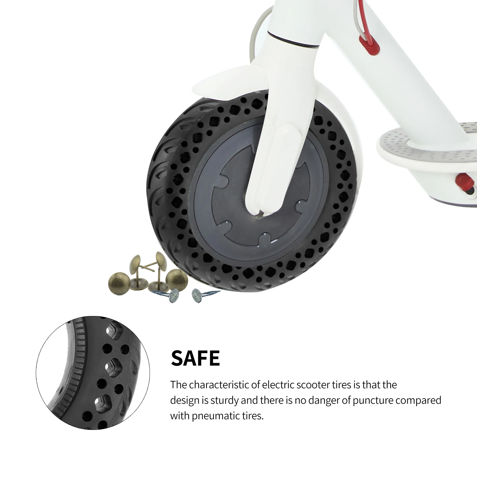 

Electric Scooter 9.4 Inch Tyre For Xiaomi M365 1S Pro Pro2 MI Kick Scooter Rubber Solid Tire Hollow Anti-Puncture Damping Tyres