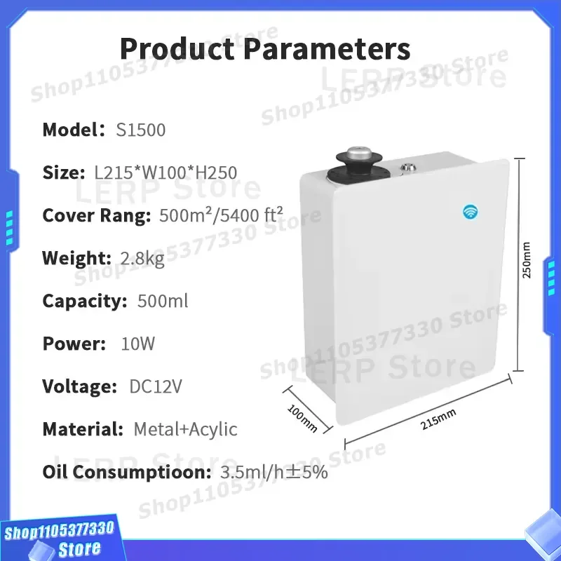 1500 CBM HVAC Nebulizer for Hotel Band High Capacity Anhydrous Essential Oil Diffuser Machine Aromatherapy Odor Eliminator