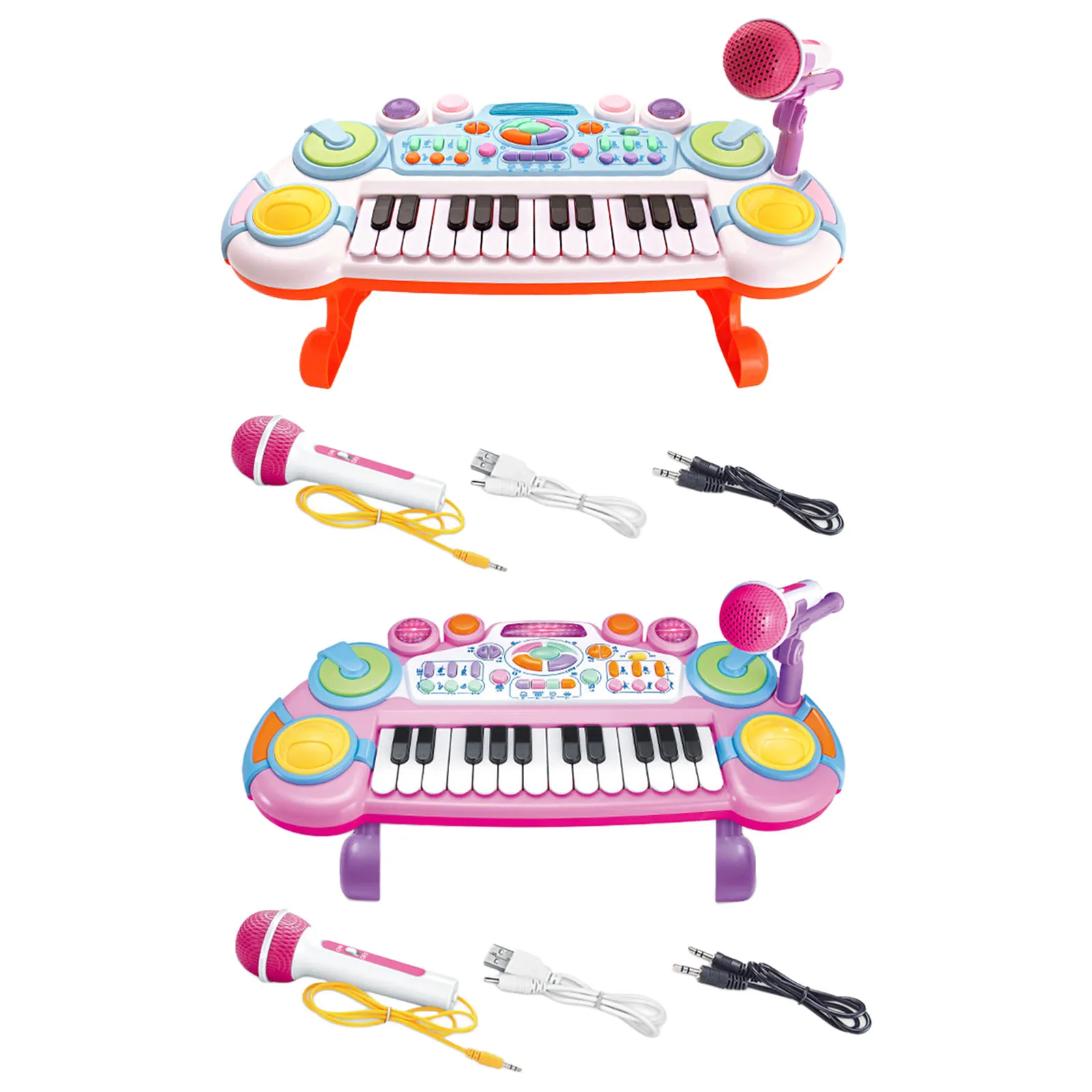 24 Keys Mini Electronic Musical Piano with Microphone Teaching for Kids