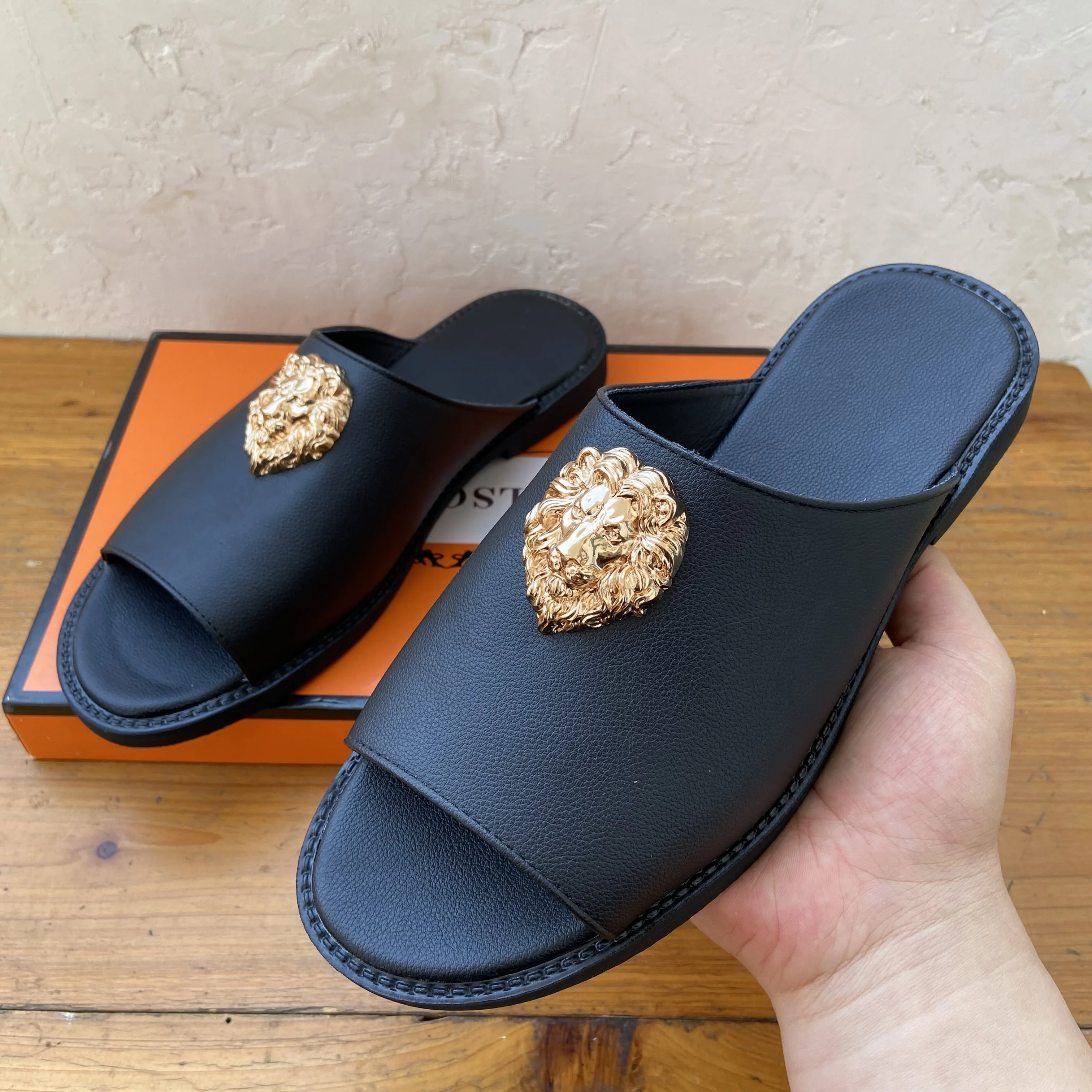 

original shoes brand luxury fashion slippers for man luxury shoes black designer slides for man beach home outdoor business