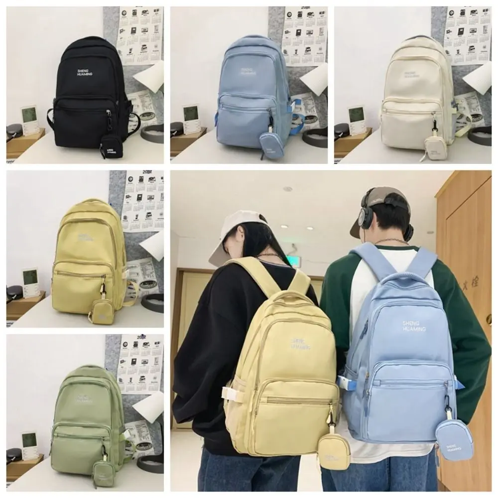 Schattige Kawaii Nylon Veelzijdige Rugzak Met Hoge Capaciteit Multi-Pocket Casual Schooltassen Ins Mochila Schooltassen Dagelijks Reizen