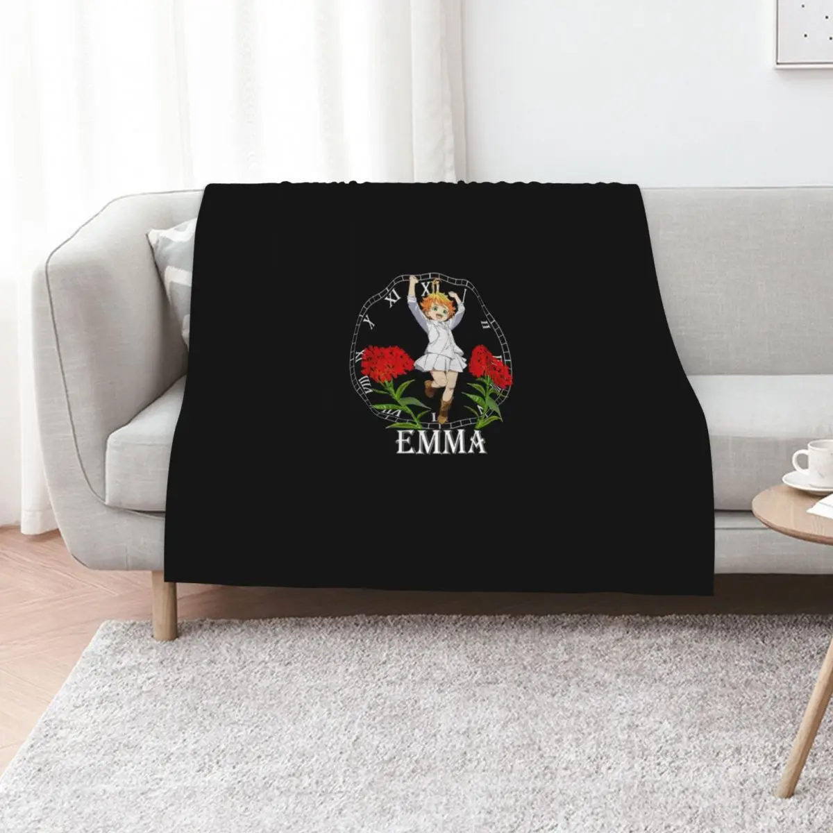 The promised Neverland Emma Throw Blanket Blankets For Sofas Decorative Sofa Giant Sofa Stuffeds Shaggy Blankets