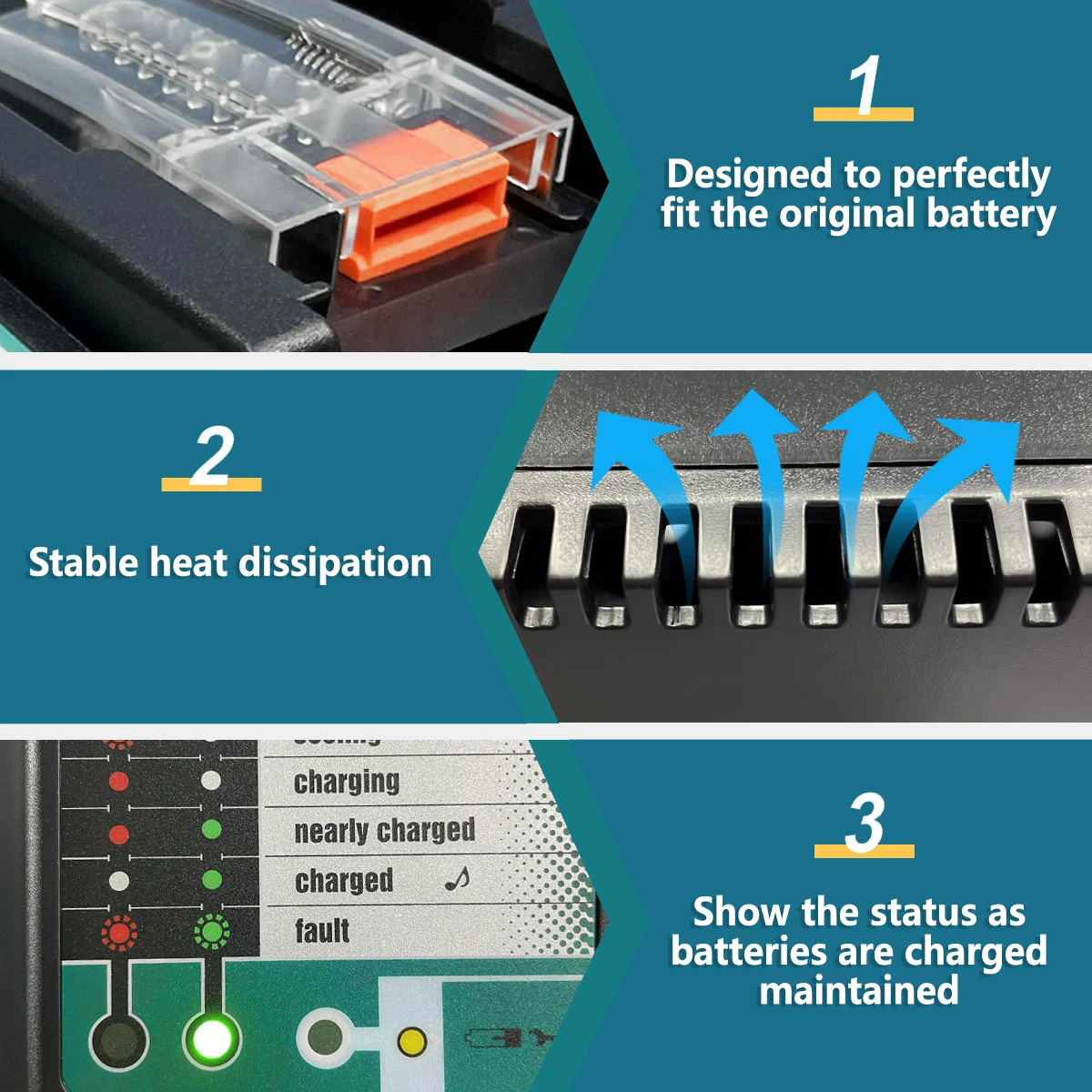 Makita Original DC18RC Li-ion Carregador de Bateria Com Display LED 14.4V 18V Bl1830 Bl1430 Dc18Ra Energia Elétrica DC18Rct 3A Carregamento